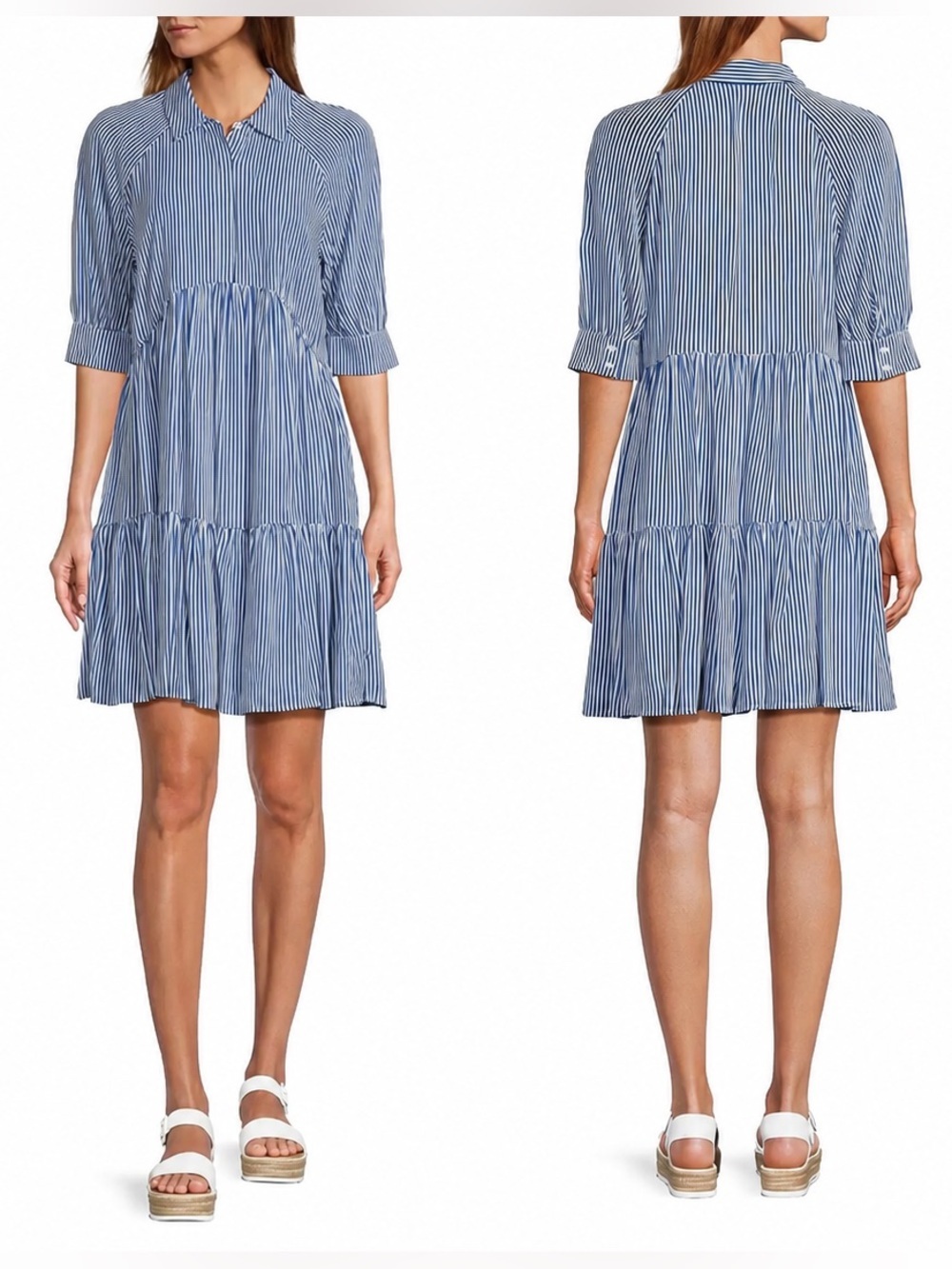 A loves A striped collared shirt dress